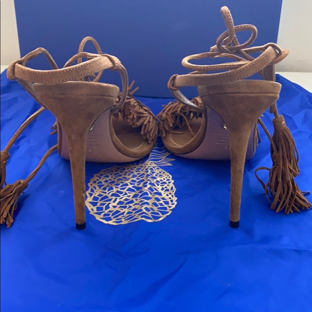 Aquazzura Wild Thing suede sandals cognac size 39 - Picture 3 of 7